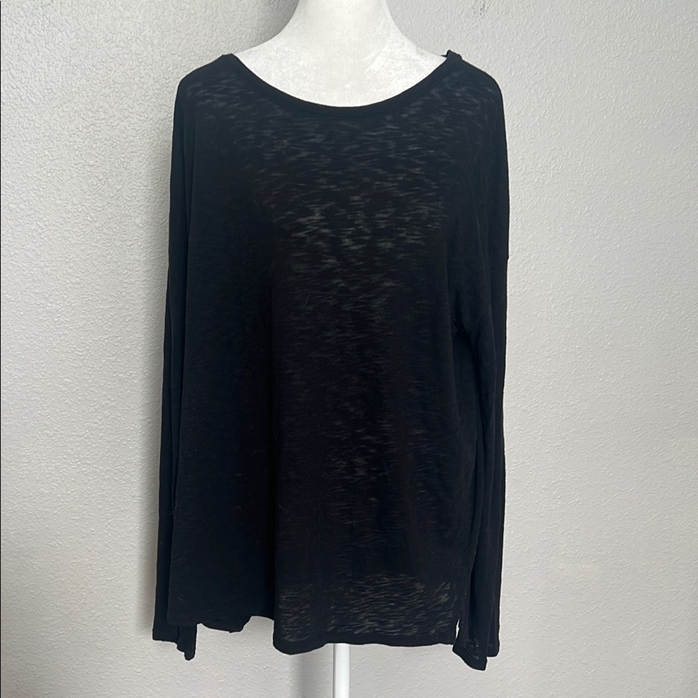 Athleta Long Sleeve Cotton Blend TShirt Size Large *fair condition